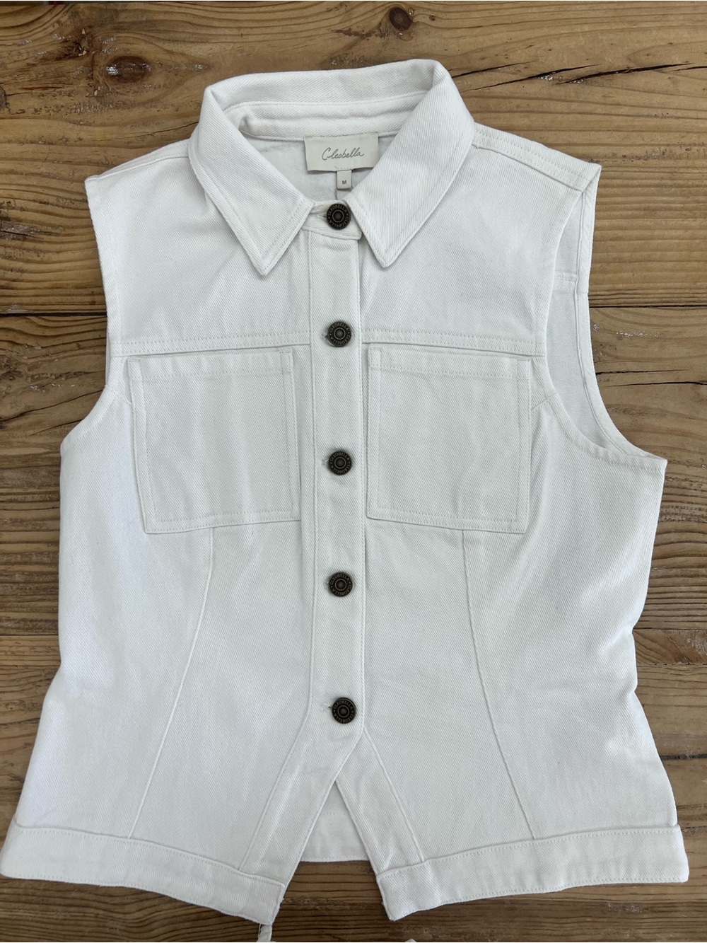 Cleobella Sleeveless Button-Front Shirt Vest